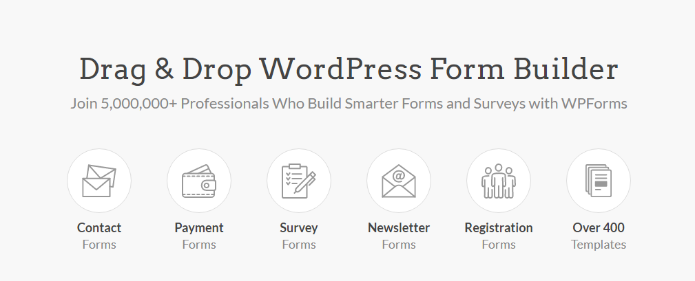 Screenshot showing the features of WP Forms Lite