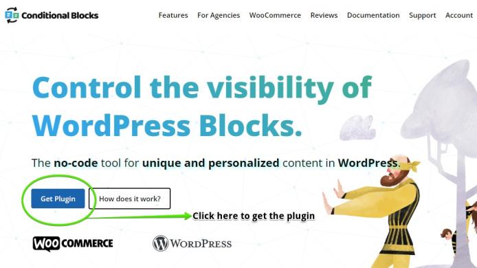 Screenshot of Conditional Blocks website homepage