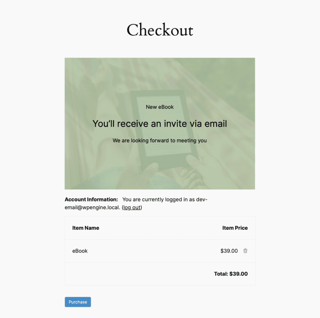 Screenshot of Easy Digital Downloads checkout with custom conditional content