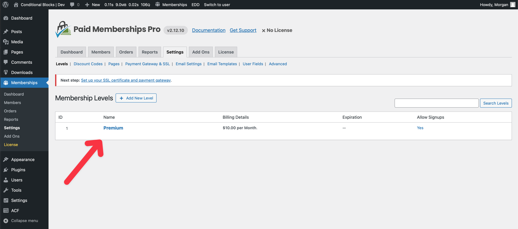 Restrict WordPress Blocks by PMPro Membership Level